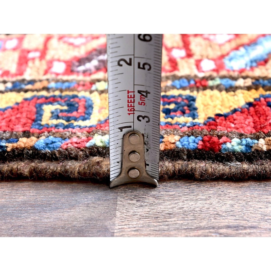 Rug 10'2"x10'2" Yale Blue Caucasian Design Revival Hand Knotted Wool Square - 11