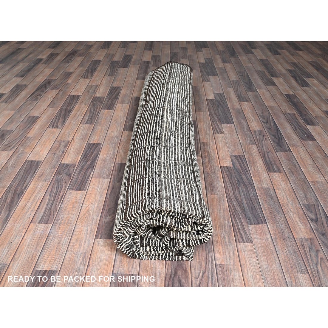 Rug 12'6"x15' White Moroccan Weave with Box Design Wool Hand Knotted XL - 10