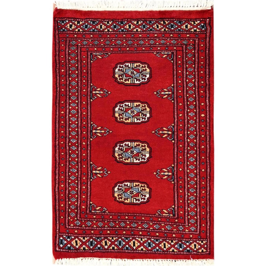 Knotted 2'x3'2" Red Princess Bokara Tribal Medallions Rug Pure Wool Hand: Knotted 2'x3'2" Red Princess Bokara Tribal Medallions Rug Pure Wool Hand This listing features Knotted 2'x3'2" Red Princess Bokara Tribal Medallions Rug Pure Wool Hand. Item specifics are provided
