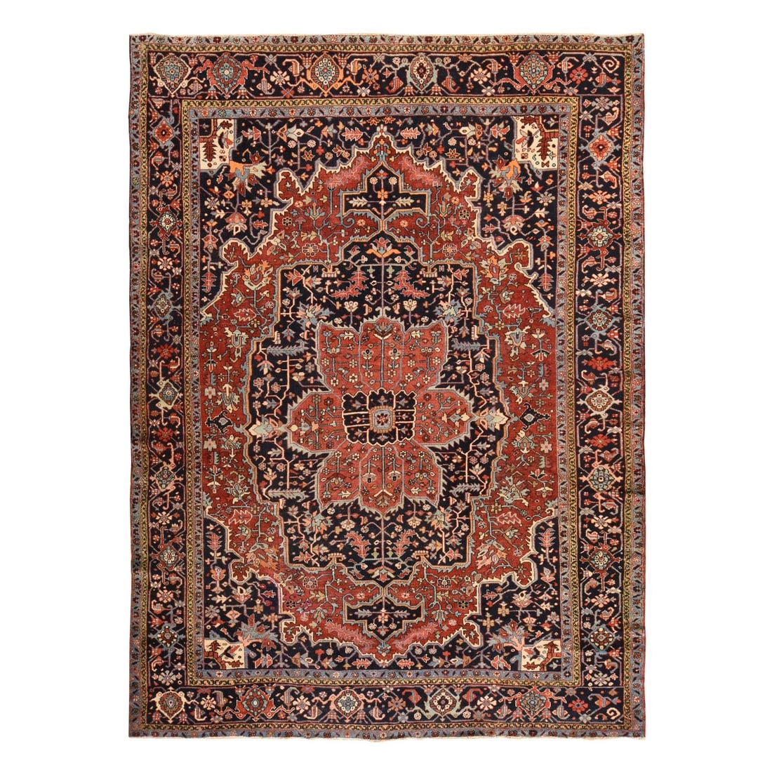Rug 8'10"x12'2" Samba Red Antique Zoroastrian Heris Wool Hand Knotted (1 of 10)