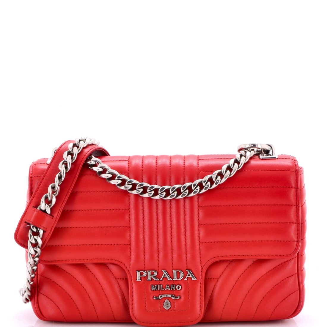 Medium Prada Chain Flap Shoulder Bag Diagramme Quilted Leather (1 of 6)