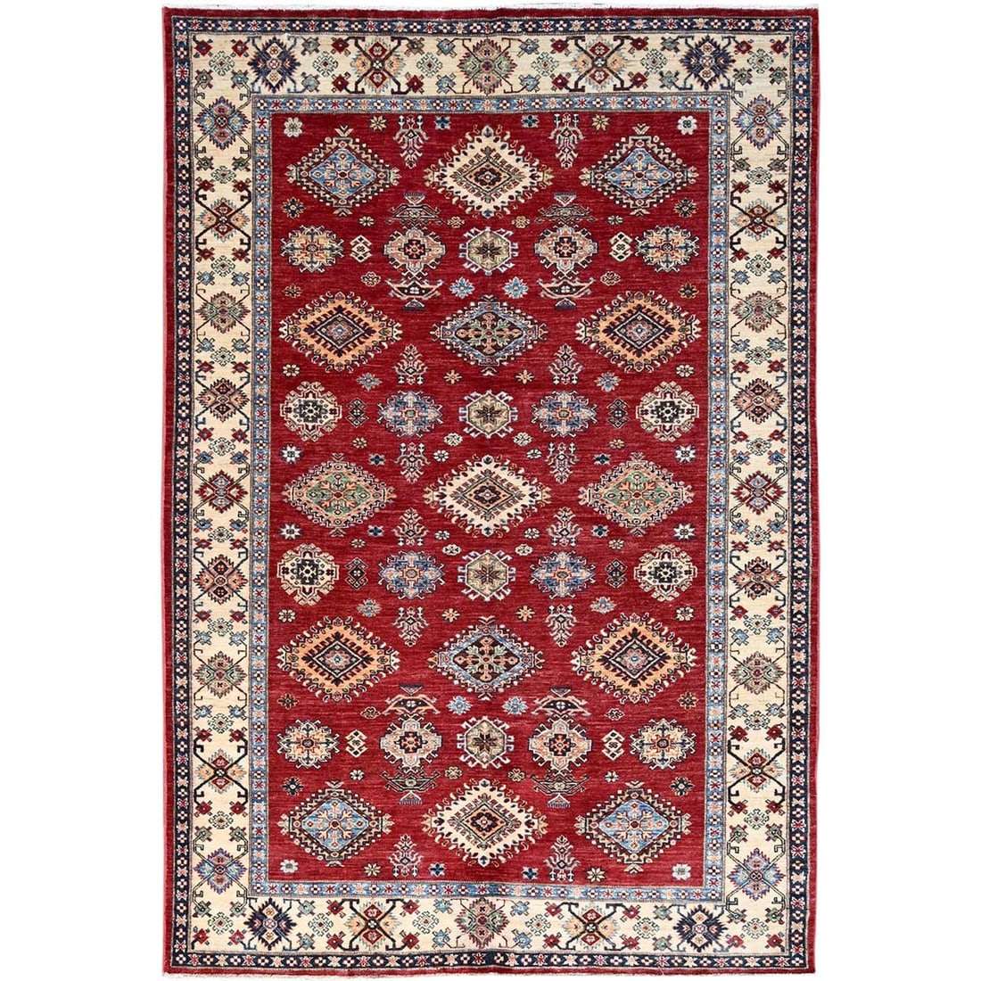 Rug 6'x8'8" Fire Brick Red Wool Tribal Super Kazak Hand Knotted Oriental: Rug 6'x8'8" Fire Brick Red Wool Tribal Super Kazak Hand Knotted Oriental This listing features Rug 6'x8'8" Fire Brick Red Wool Tribal Super Kazak Hand Knotted Oriental. Item specifics are provided