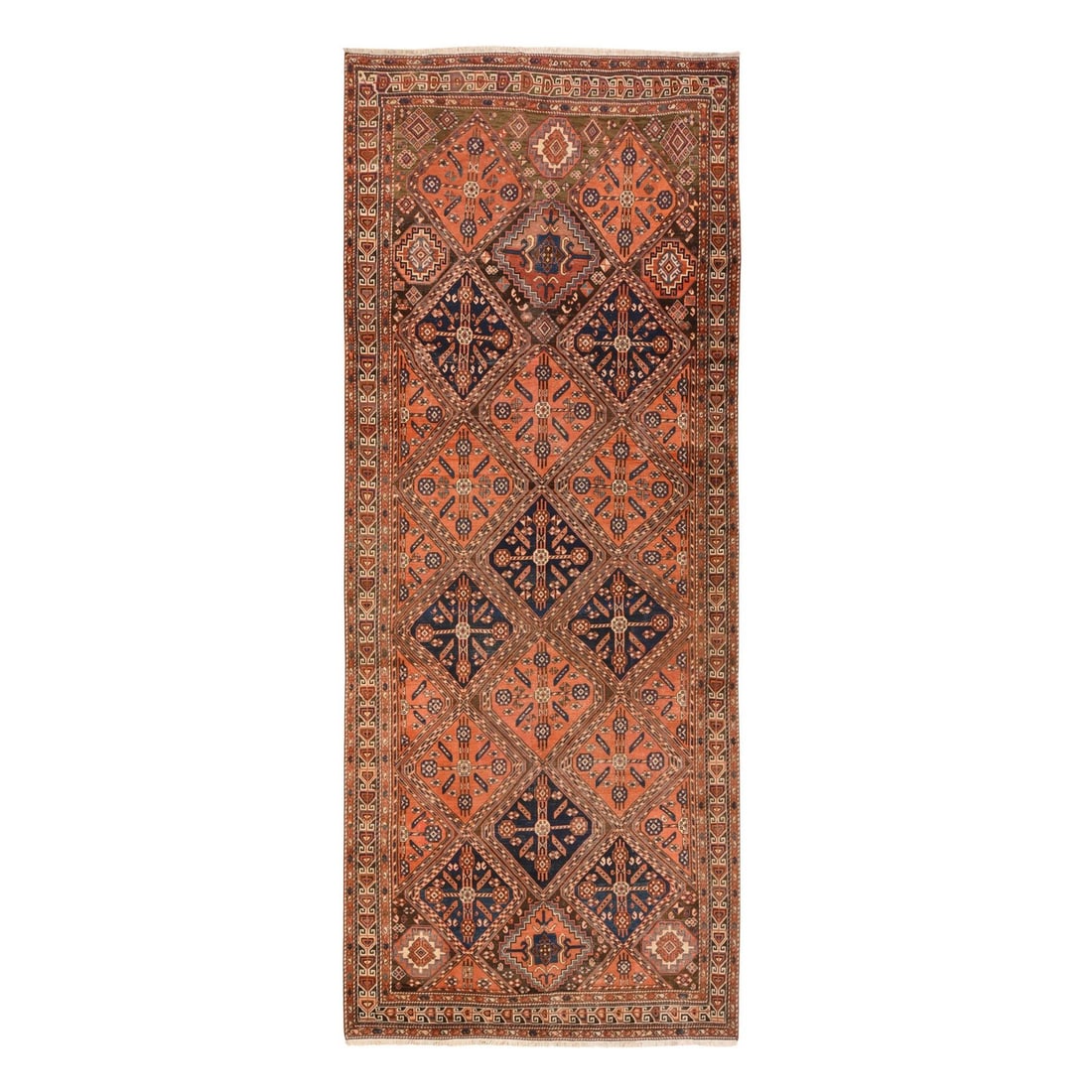 Wool 5'10"x14'9" Orange Hand Knotted Rug Antique North West Zoroastrian (1 of 6)