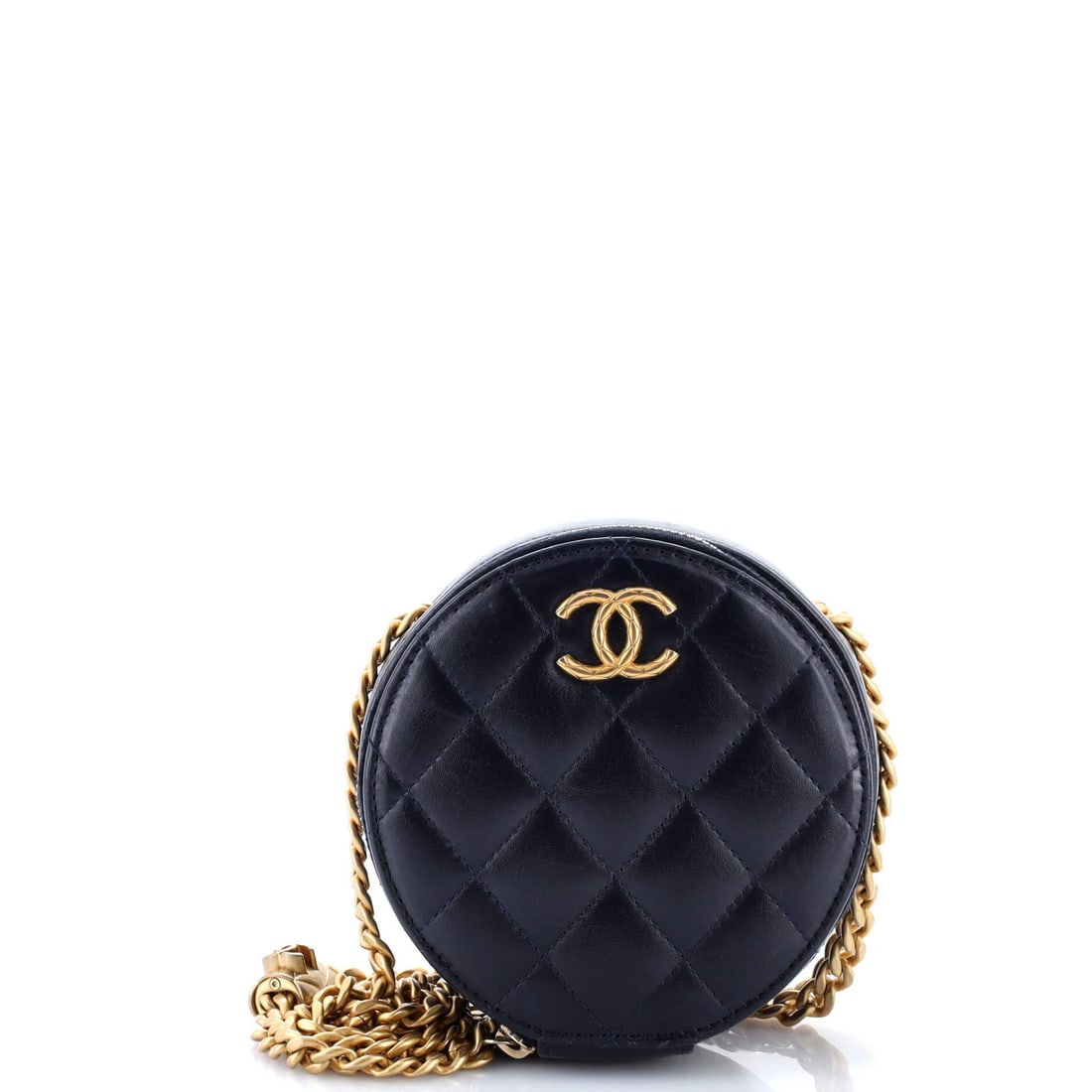 Lambskin Chanel All Slide Long Round Clutch with Chain Quilted: Lambskin Chanel All Slide Long Round Clutch with Chain Quilted This listing features Lambskin Chanel All Slide Long Round Clutch with Chain Quilted. Item specifics are provided below. Item Specifics: