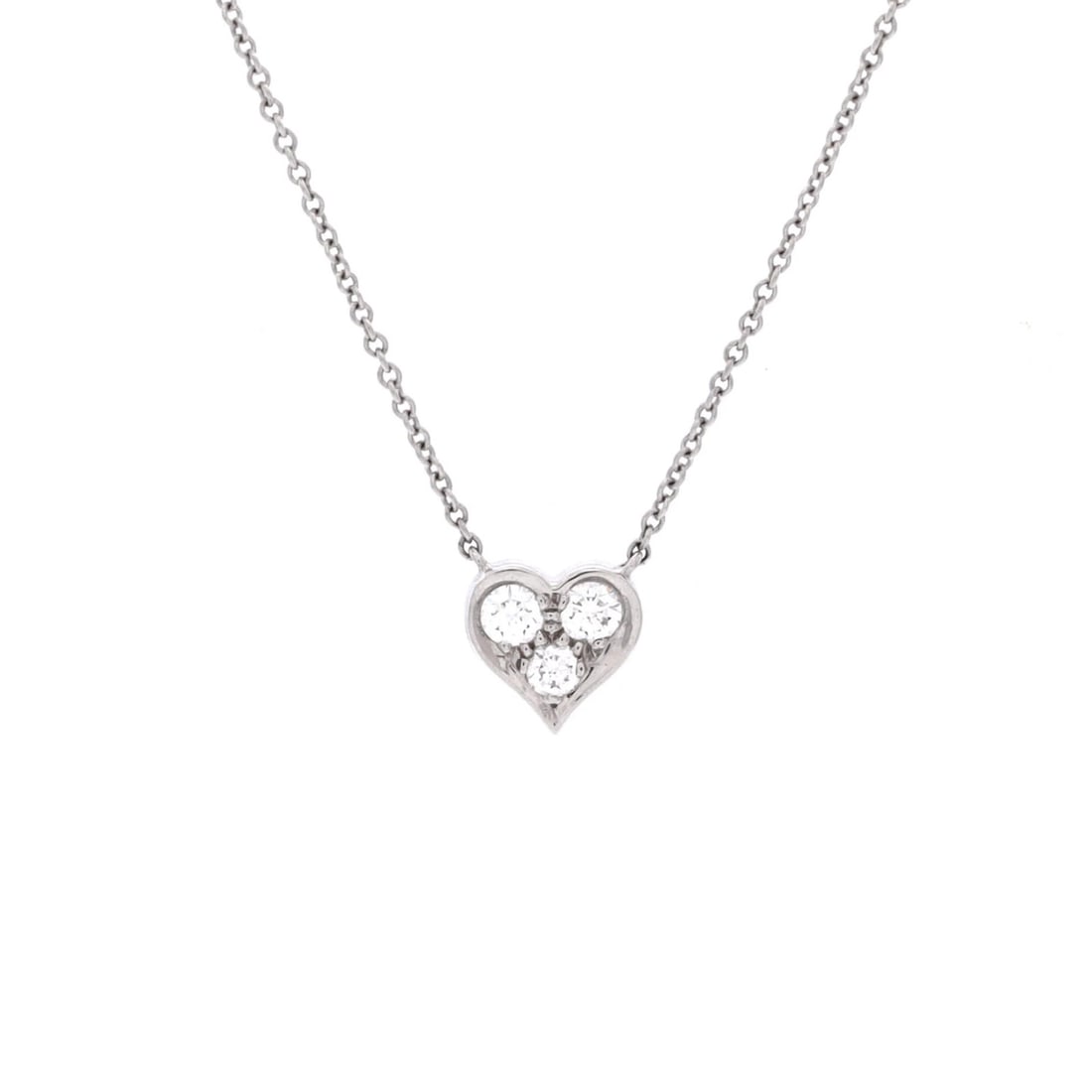 Diamonds Tiffany & Co. Heart 3 Diamond Pendant Necklace Platinum with (1 of 3)