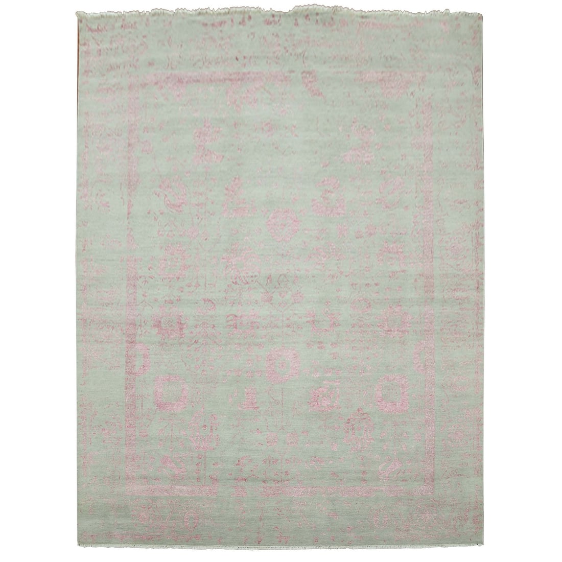 Rug 9'x11'10" Gray Broken Zoroastrian Design Wool and Silk Hand Knotted: Rug 9'x11'10" Gray Broken Zoroastrian Design Wool and Silk Hand Knotted This listing features Rug 9'x11'10" Gray Broken Zoroastrian Design Wool and Silk Hand Knotted. Item specifics are provided below