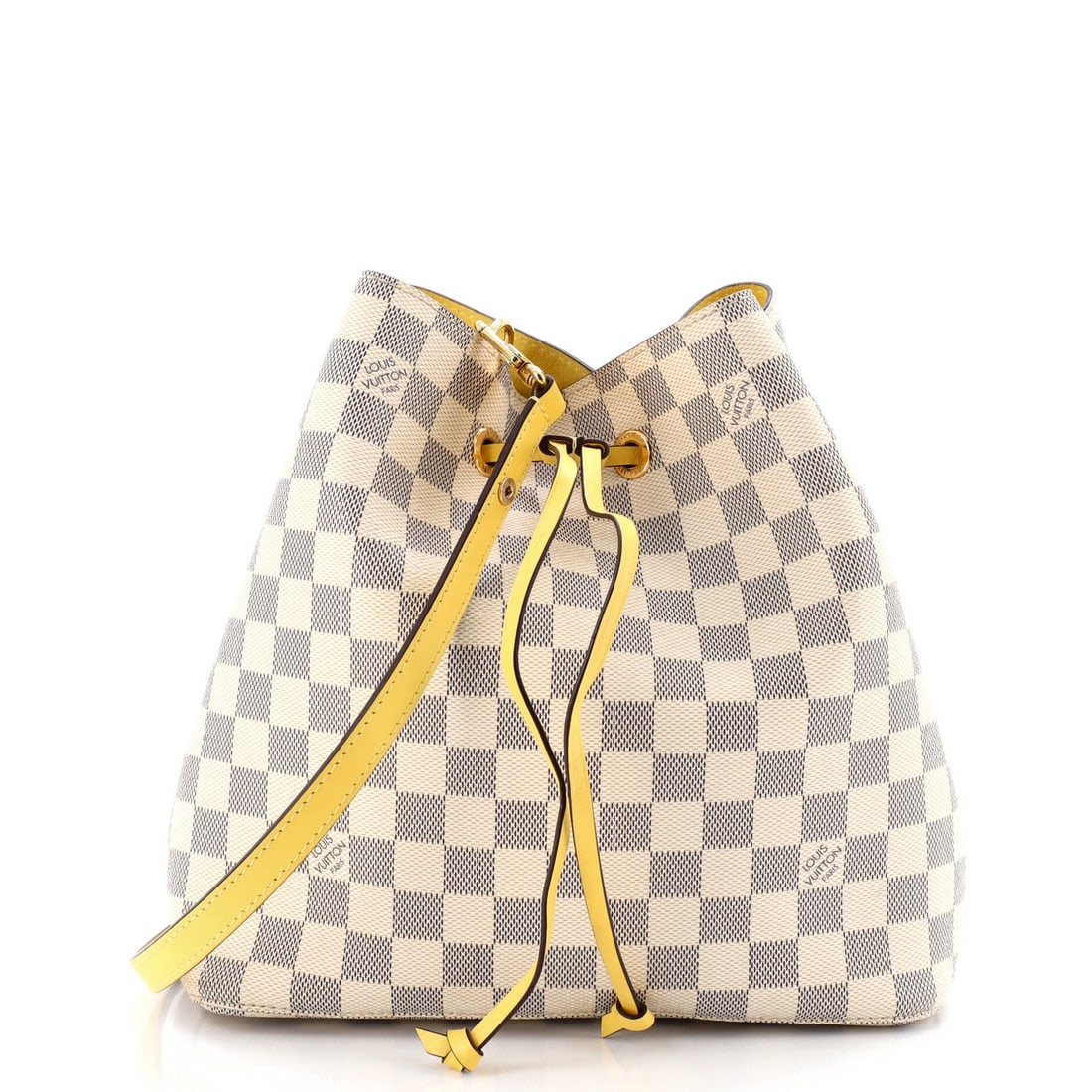 MM Louis Vuitton NeoNoe Handbag Damier with Leather: MM Louis Vuitton NeoNoe Handbag Damier with Leather This listing features MM Louis Vuitton NeoNoe Handbag Damier with Leather. Item specifics are provided below. Item Specifics: Brand: Louis Vuitton
