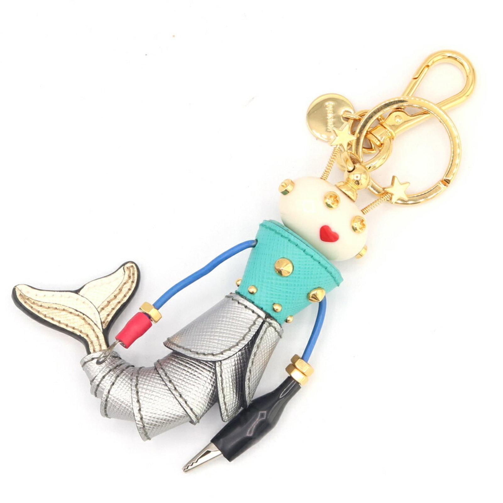 Metal - Prada Keyring Leather: Metal - Prada Keyring Leather This listing features Metal - Prada Keyring Leather. Item specifics are provided below. Item Specifics: Brand: Prada Type: Keyring Gender: Women Color: Green, Silver Mate