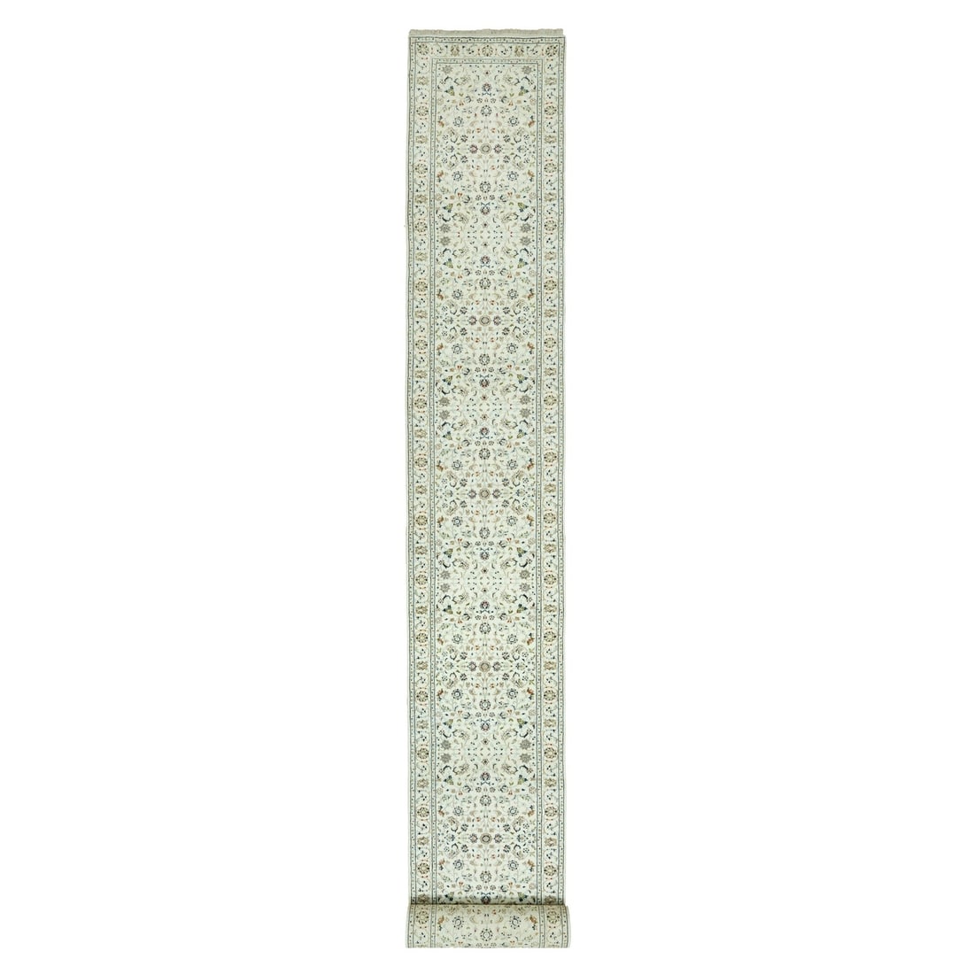 Rug 2'8"x21'8" Cloud Nine White Nain Wool 250 KPSI Hand Knotted XL Runner: Rug 2'8"x21'8" Cloud Nine White Nain Wool 250 KPSI Hand Knotted XL Runner This listing features Rug 2'8"x21'8" Cloud Nine White Nain Wool 250 KPSI Hand Knotted XL Runner. Item specifics are provided