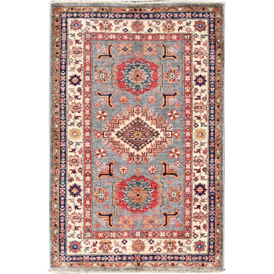 Rug 3'4"x5'1" Side Walk Grey Special Kazak Triple Medallion Oriental: Rug 3'4"x5'1" Side Walk Grey Special Kazak Triple Medallion Oriental This listing features Rug 3'4"x5'1" Side Walk Grey Special Kazak Triple Medallion Oriental. Item specifics are provided below. 