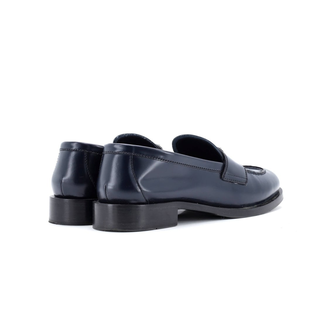 Leather Prada Women's Triangle Logo Loafers Spazzolato - 3