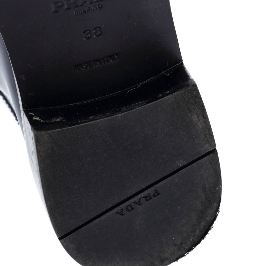 Leather Prada Women's Triangle Logo Loafers Spazzolato - 6