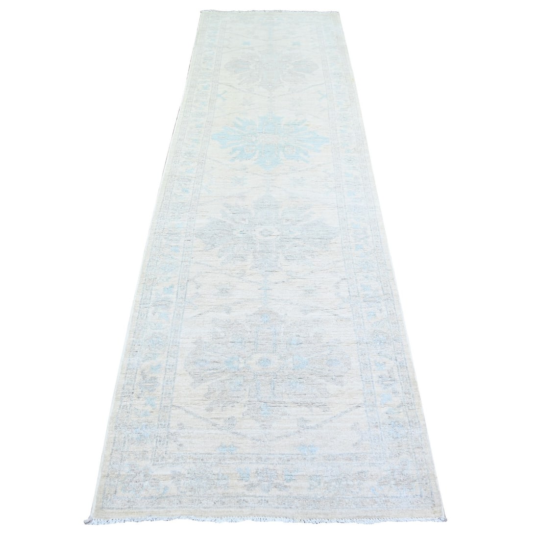 Rug 2'9"x9'5" Stone White Wool White Wash Peshawar Hand Knotted Runner: Rug 2'9"x9'5" Stone White Wool White Wash Peshawar Hand Knotted Runner This listing features Rug 2'9"x9'5" Stone White Wool White Wash Peshawar Hand Knotted Runner. Item specifics are provided below.