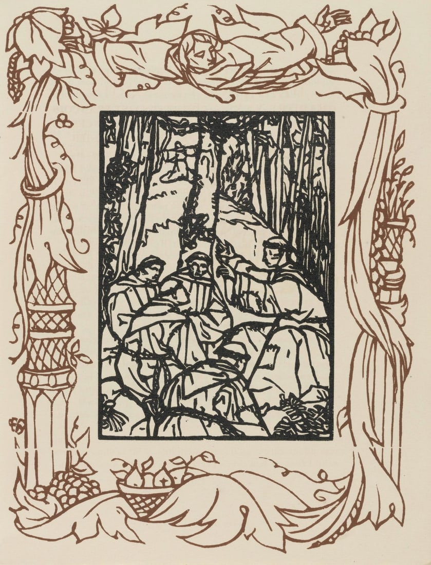 Woodcut - mile Bernard - Composition (Morane - No. 100) - Les Petites Fleurs de St. Franoise: Woodcut - mile Bernard - Composition (Morane - No. 100) - Les Petites Fleurs de St. Franoise This listing features Woodcut - mile Bernard - Composition (Morane - No. 100) - Les Petites Fleurs de St.