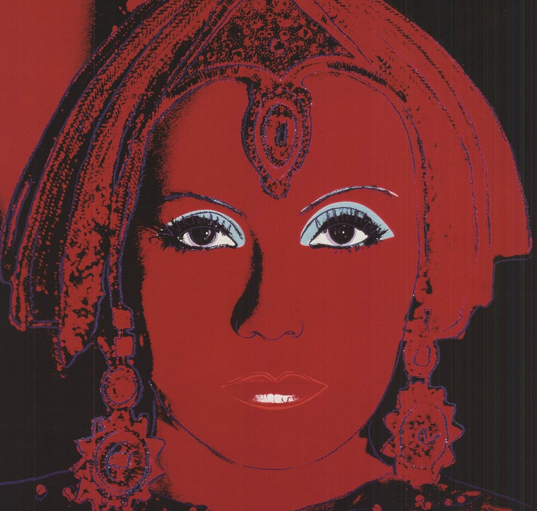 Bla ANDY WARHOL Myths: The Star (Greta Garbo) 22" x 19" Poster 1990 Pop Art Red - 3