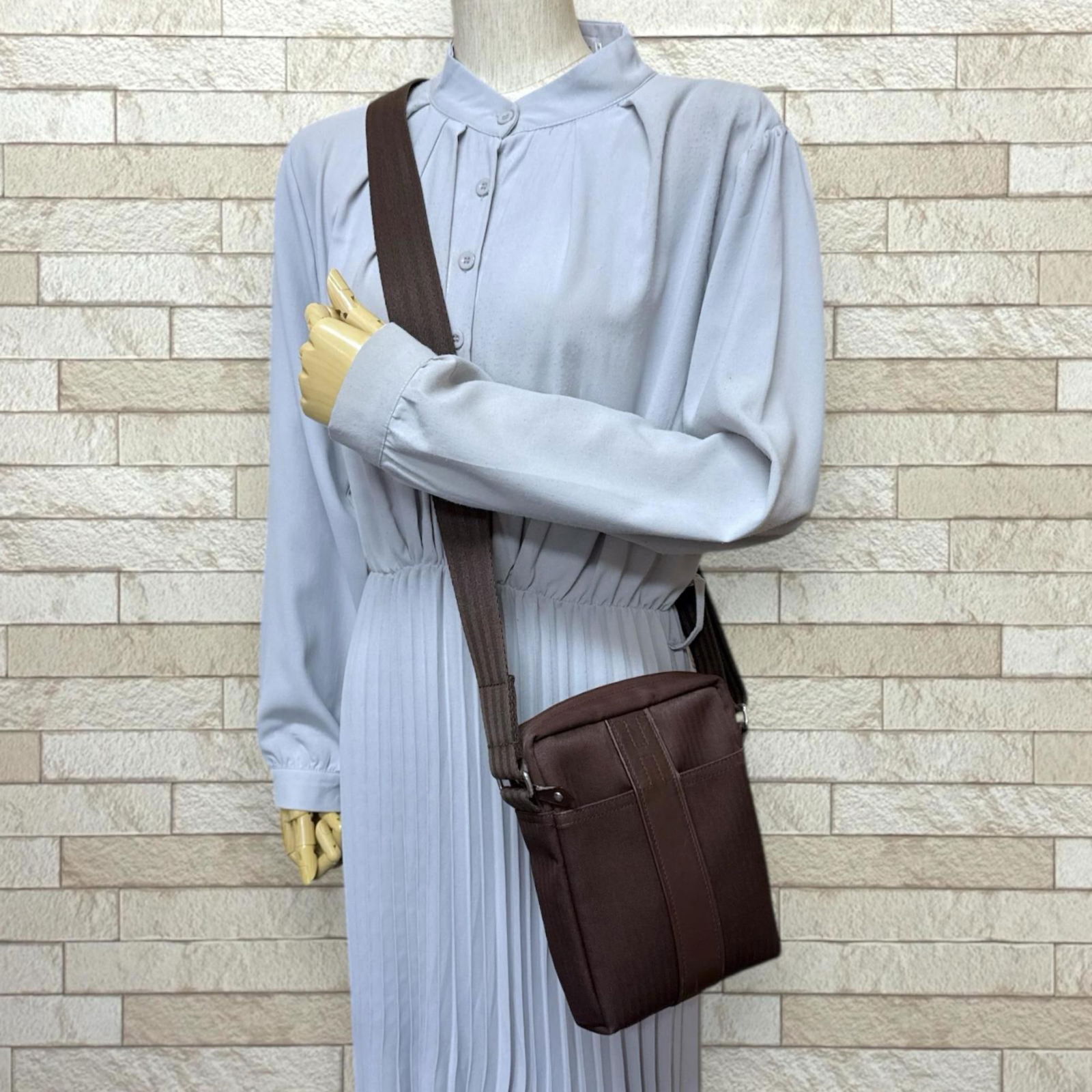 Leather - Hermes Shoulder Bag Toile Chevron - 2