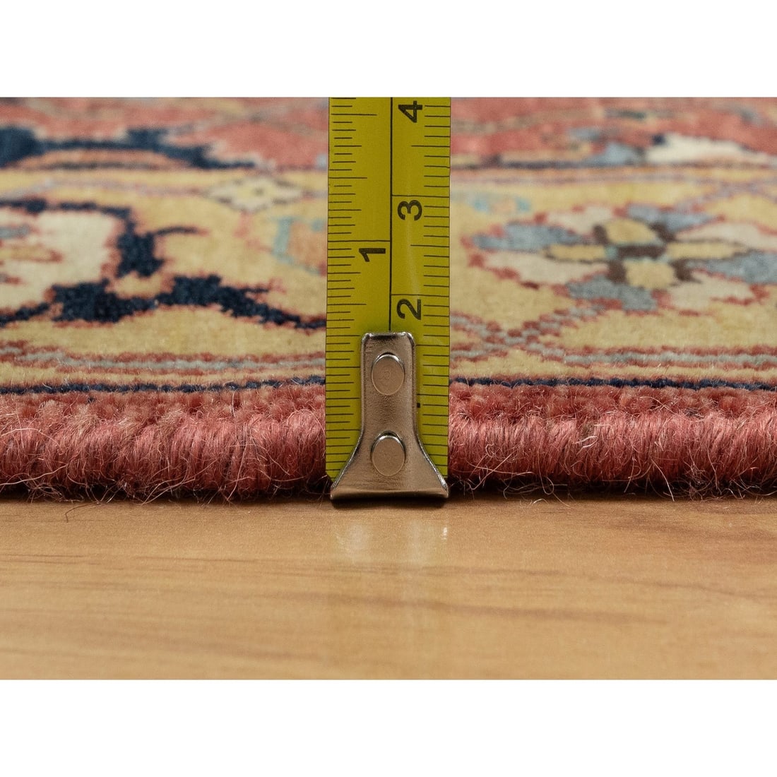 Rug 2'7"x6'1" Red Wool Hand Knotted Antiqued Fine Heris Recreation Runner - 7