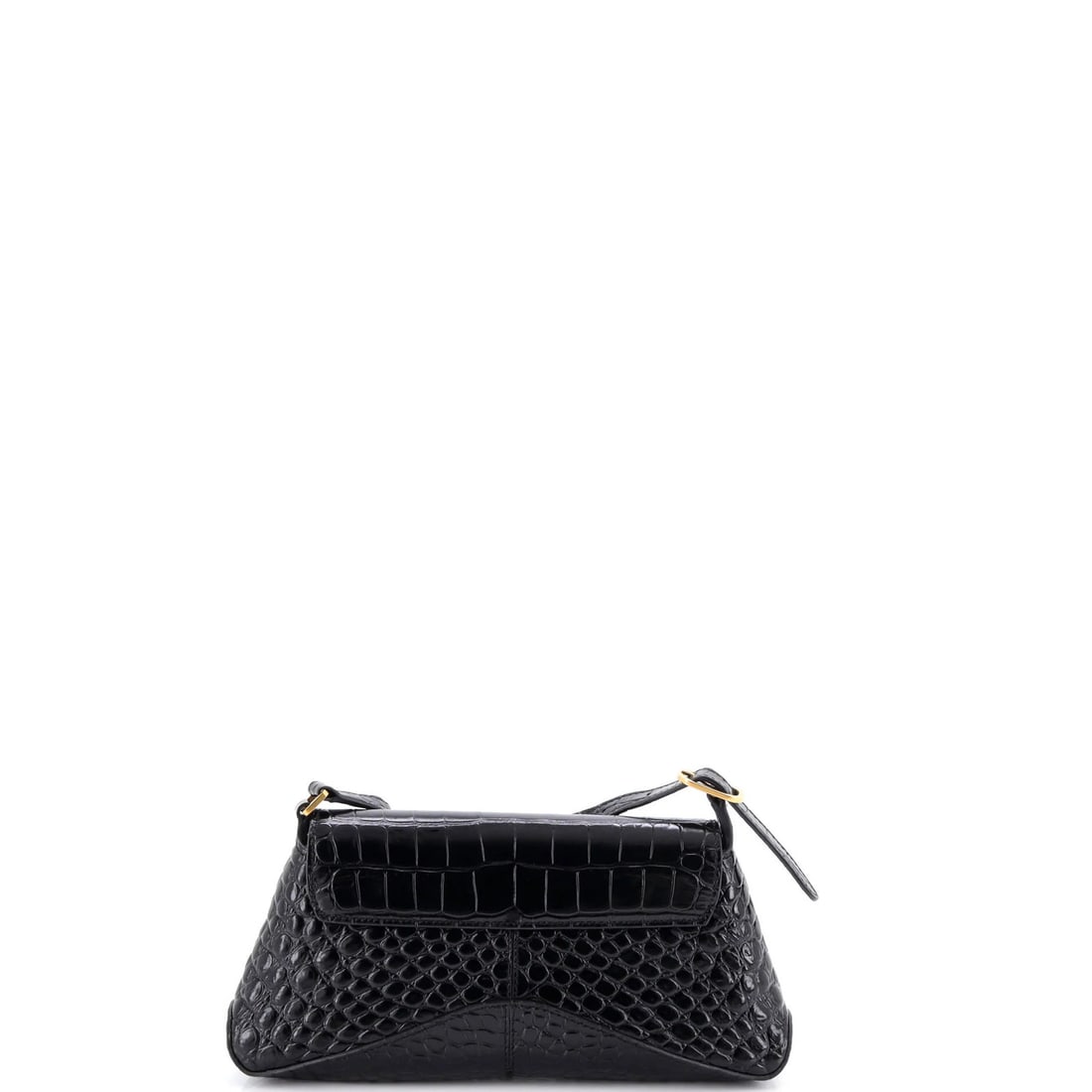 Small Balenciaga XX Flap Street Shoulder Bag Crocodile Embossed Leather - 3
