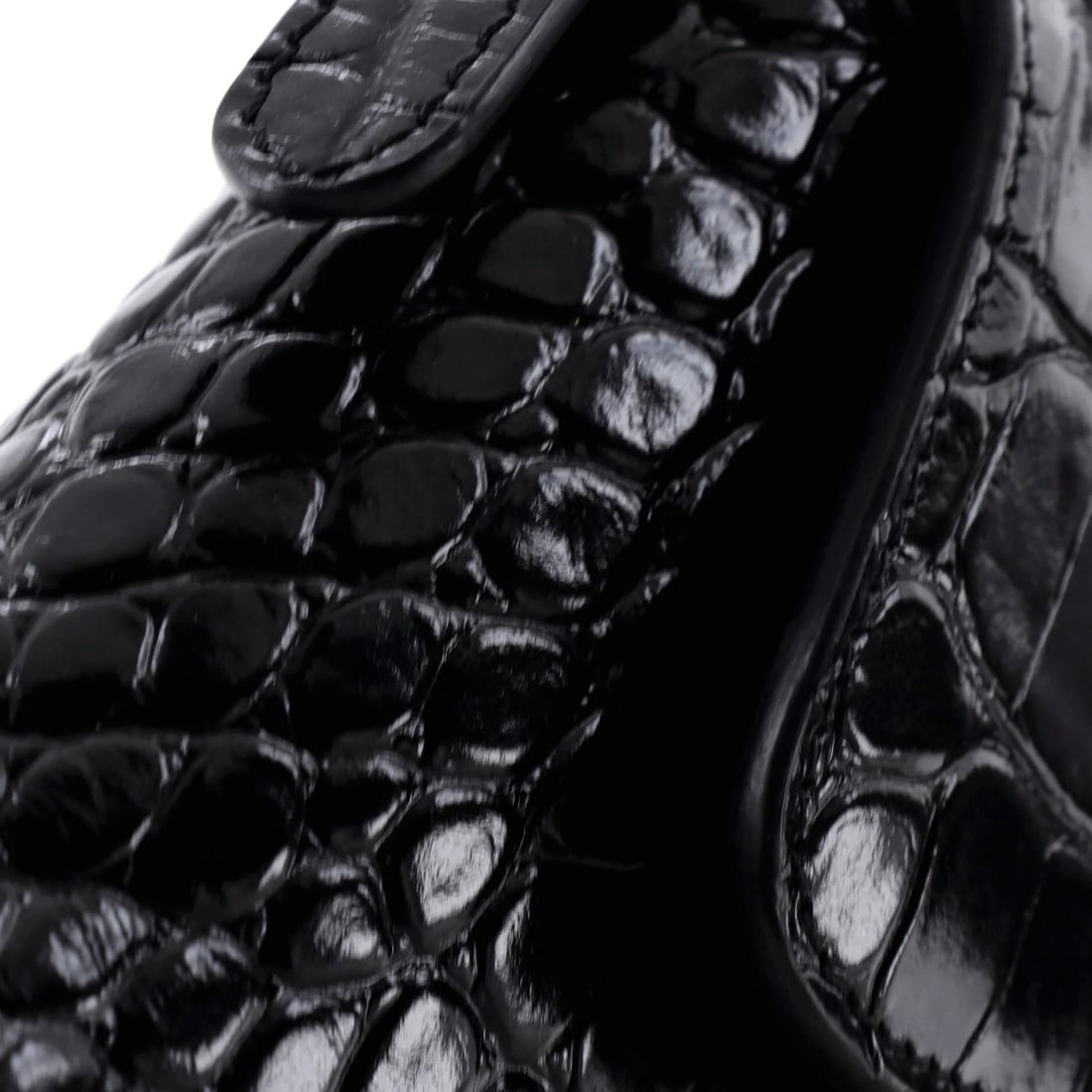 Small Balenciaga XX Flap Street Shoulder Bag Crocodile Embossed Leather - 6