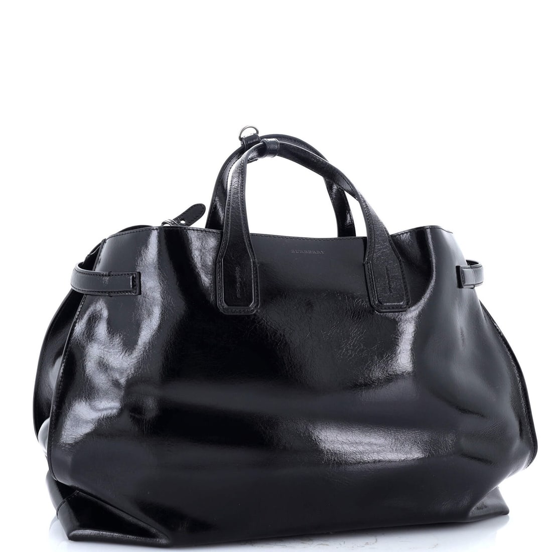 Large Burberry Banner NM Tote Patent - 2