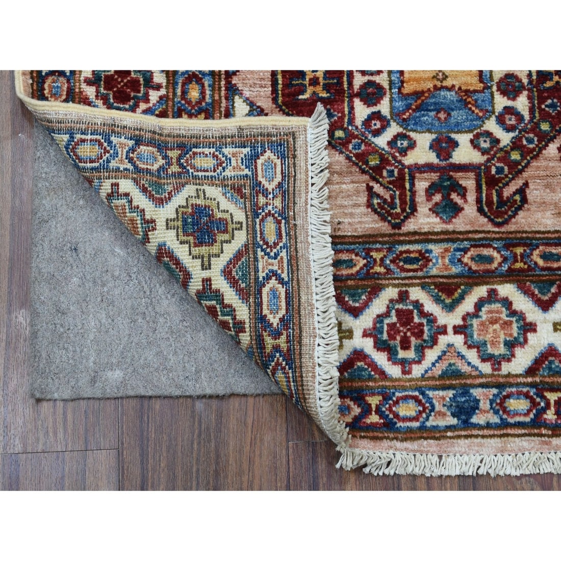 Rug 2'7"x9'8" Super Kazak Light Brown Pure Wool Hand Knotted Runner - 2