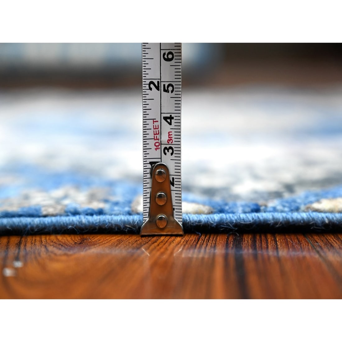 Rug 2'7"x11'9" Blue Aryana Hand Knotted Mamluk Design Runner Oriental - 5