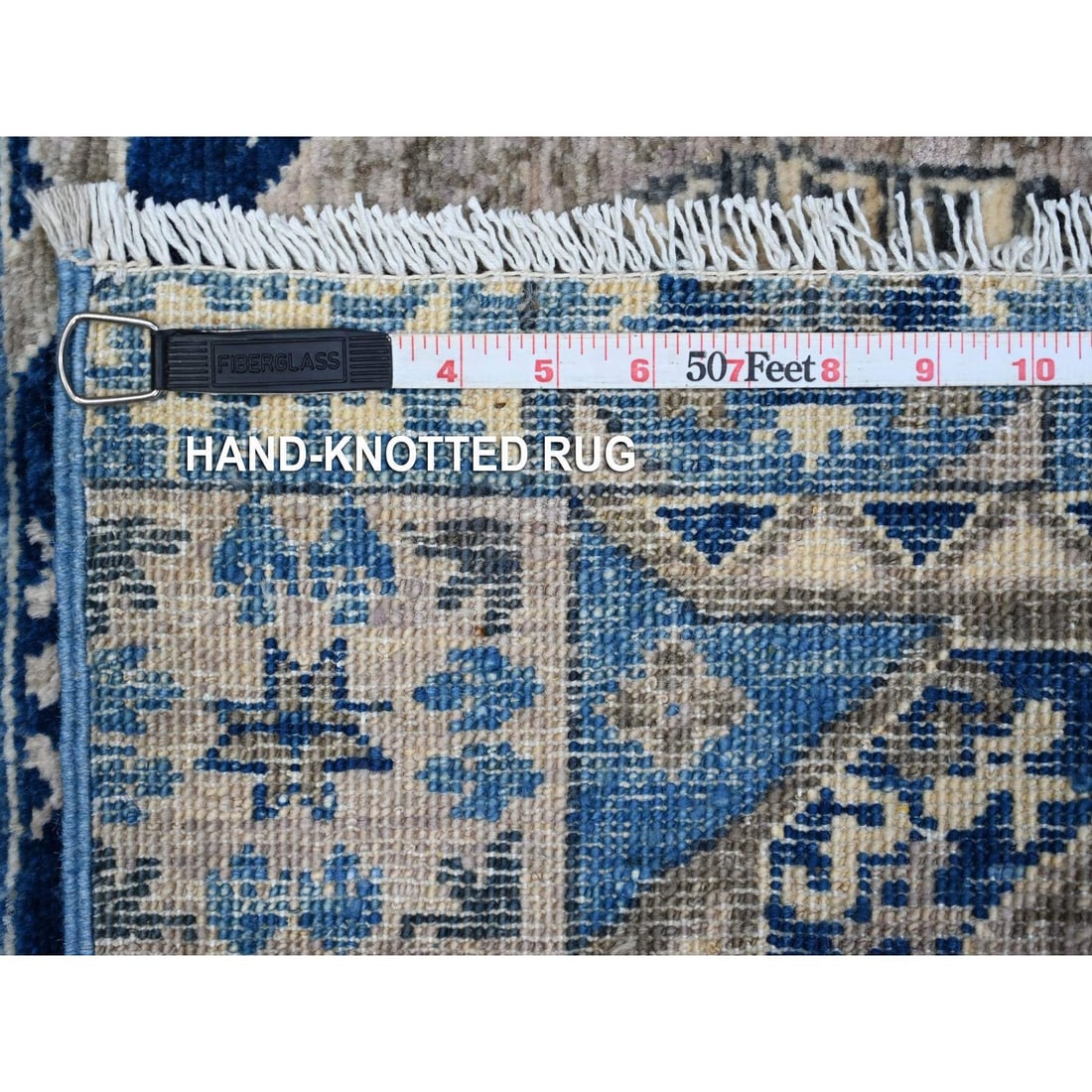 Rug 2'7"x11'9" Blue Aryana Hand Knotted Mamluk Design Runner Oriental - 6