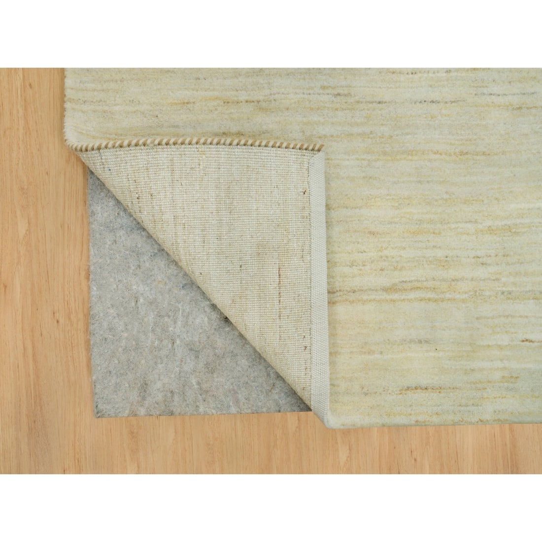 Rug 6'x9' White Wool Hand Knotted Lori Buft Thick and Plush Plain Design - 4