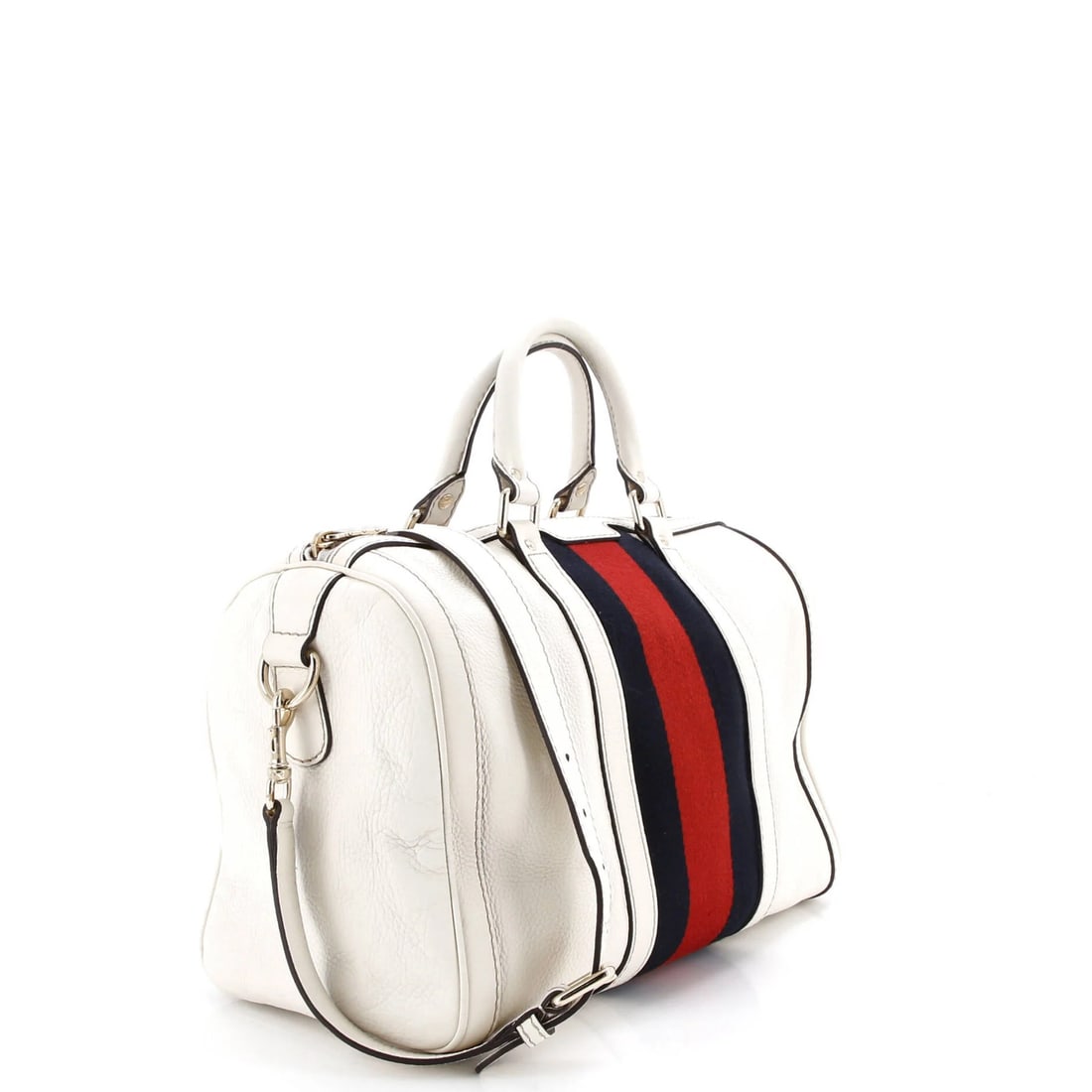 Medium Gucci Vintage Web Boston Bag Leather - 2