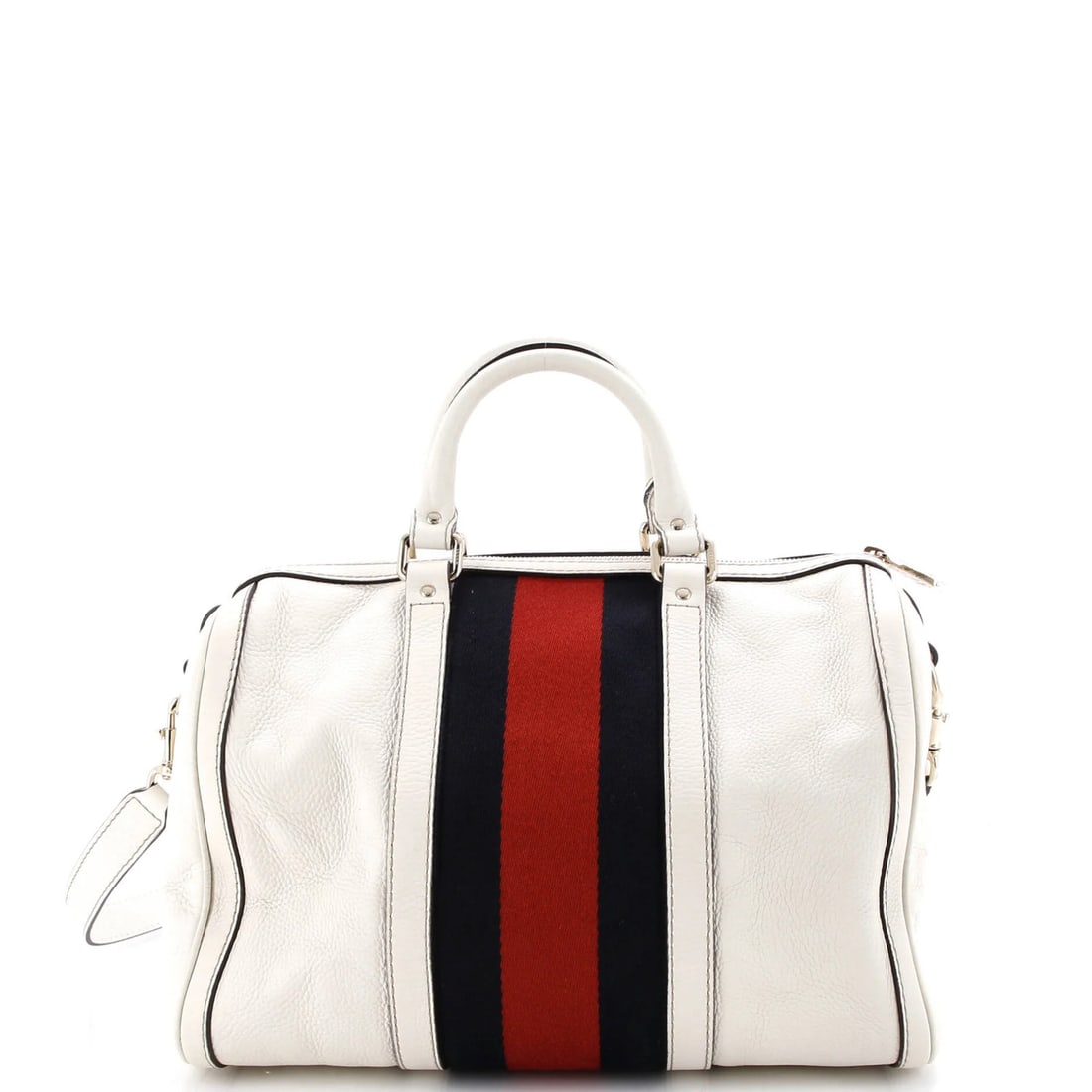 Medium Gucci Vintage Web Boston Bag Leather - 3