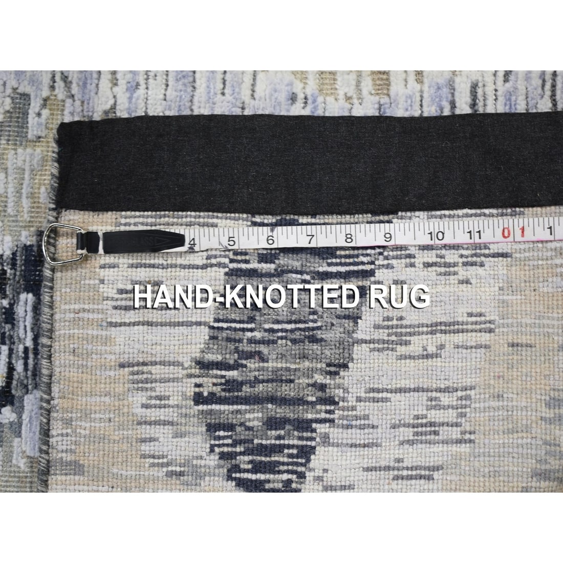 Rug 2'x3' DIMENSIONAL CURTAINS Gray Silk With Textured Wool Oriental - 5