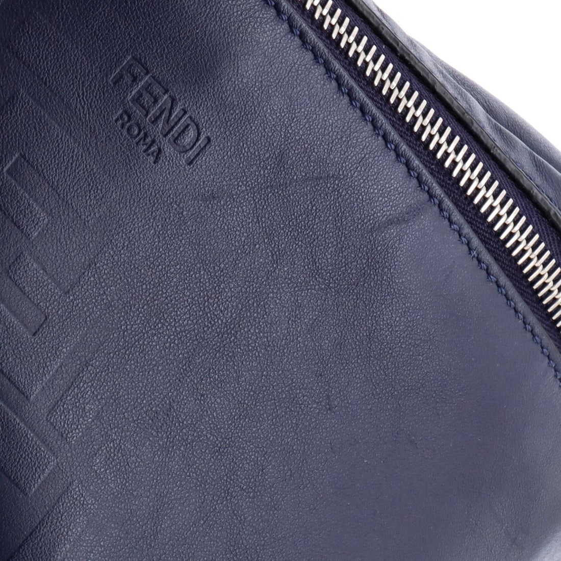 Leather Fendi Zip Waist Bag Zucca Embossed - 6