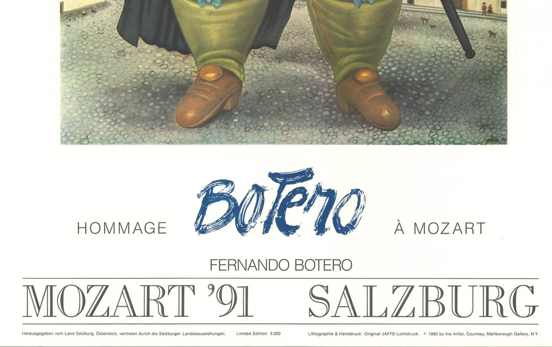 1990 FERNANDO BOTERO Mozart '91 Salzburg 39.25" x 27.5" Lithograph - 4