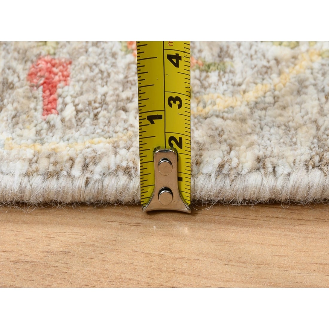 Rug 2'5"x10'1" Tan Silk With Textured Wool Hand Knotted Runner - 7