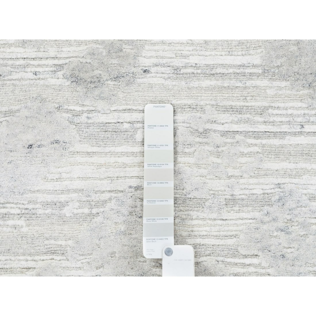 Rug 4'x12' Modern Hand Spun Undyed Natural Wool Ivory with Gray Runner - 4