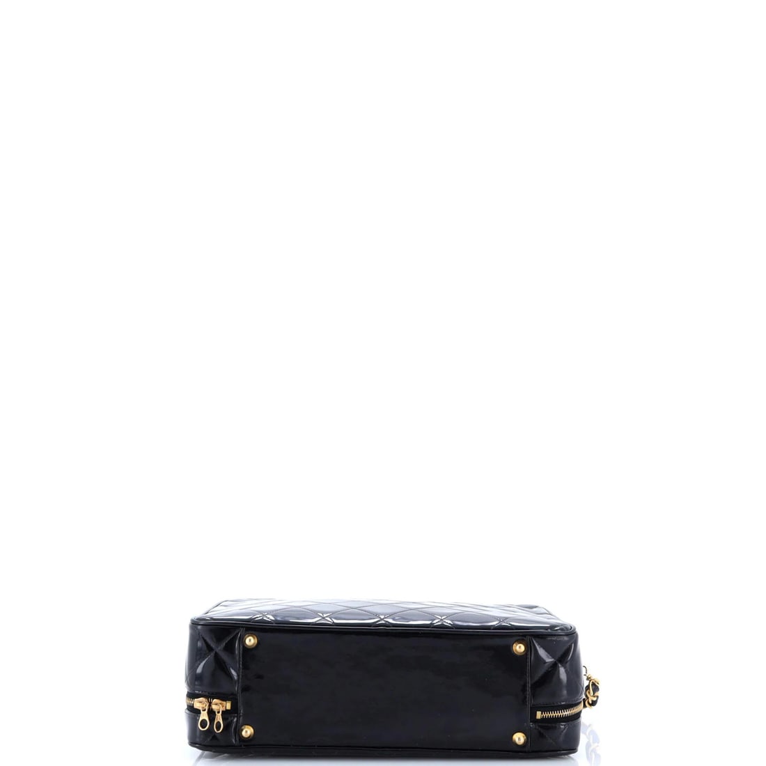 Large Chanel Vintage Chain Lunch Box Bag Quilted Patent - 4