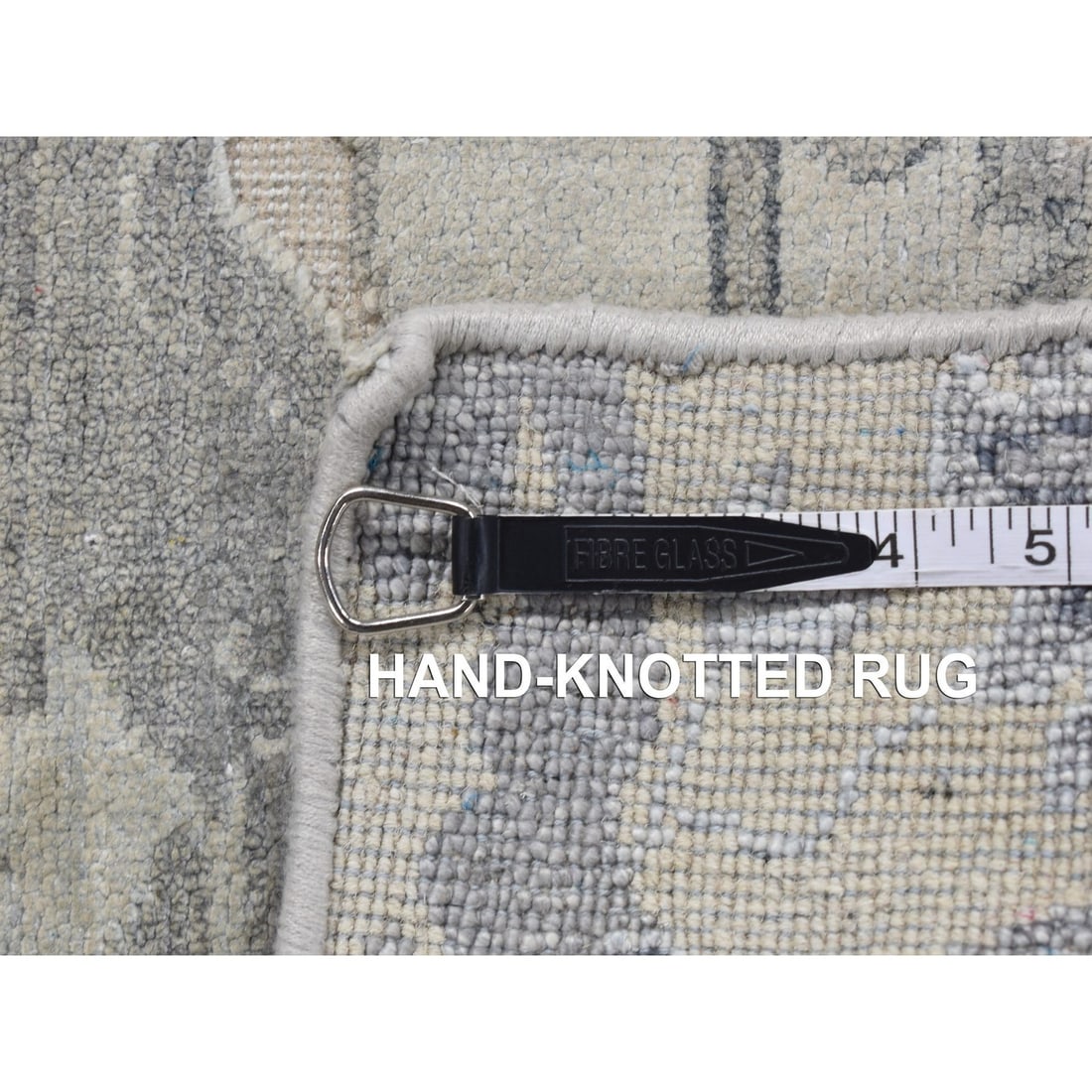 Rug 2'x3'2" Gray Silk with Wool Mahal Design Hand Knotted Sample Mat - 9