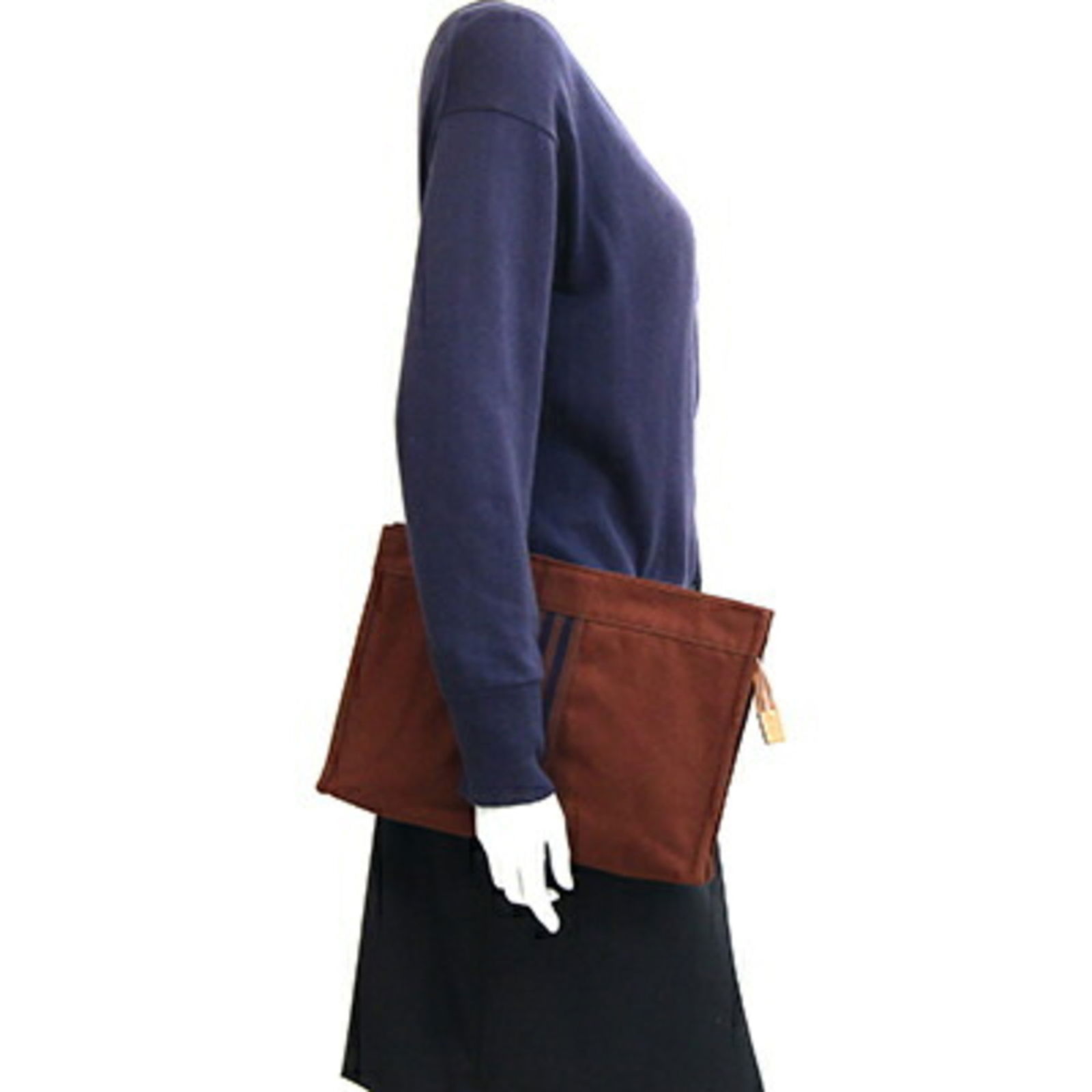 Canvas Hermes Clutch Bag Cotton - 9