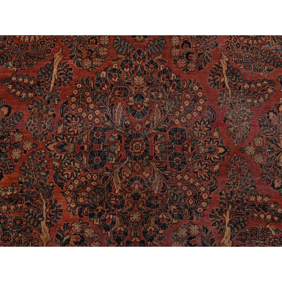 Rug 10'x13'4" Red Antique Zoroastrian Saroogh Worn Down Wool Hand Knotted - 7