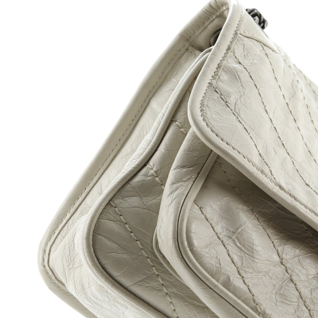 Baby Saint Laurent Niki Chain Flap Bag Matelasse Chevron Leather - 7