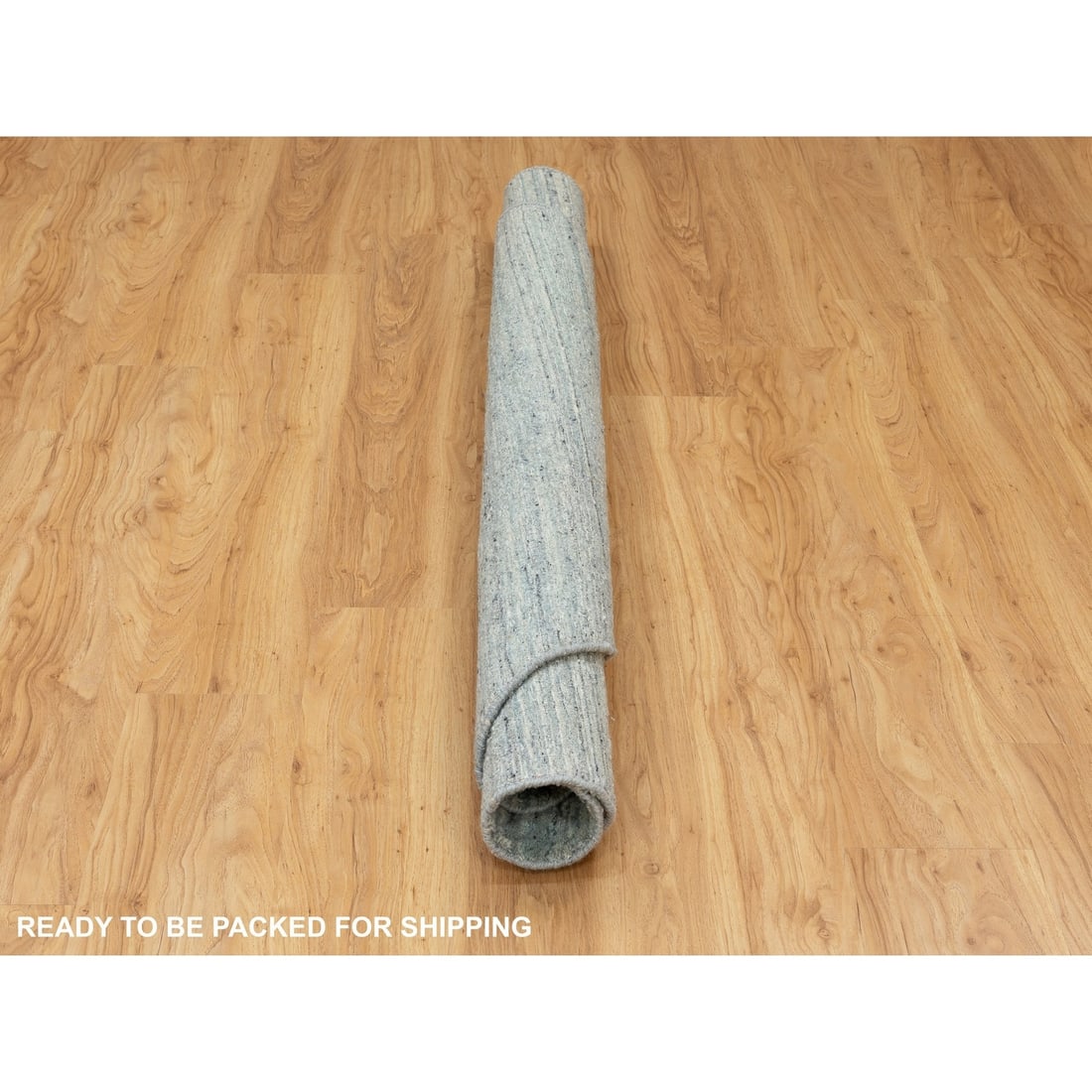 Rug 6'x6' Hand Loomed Variegated Text Design Round Wool Modern Oriental - 6