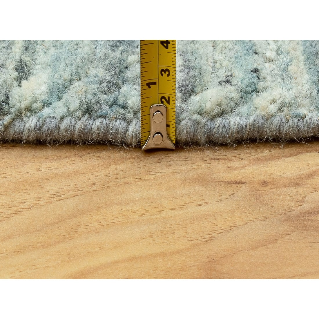 Rug 6'x6' Hand Loomed Variegated Text Design Round Wool Modern Oriental - 7