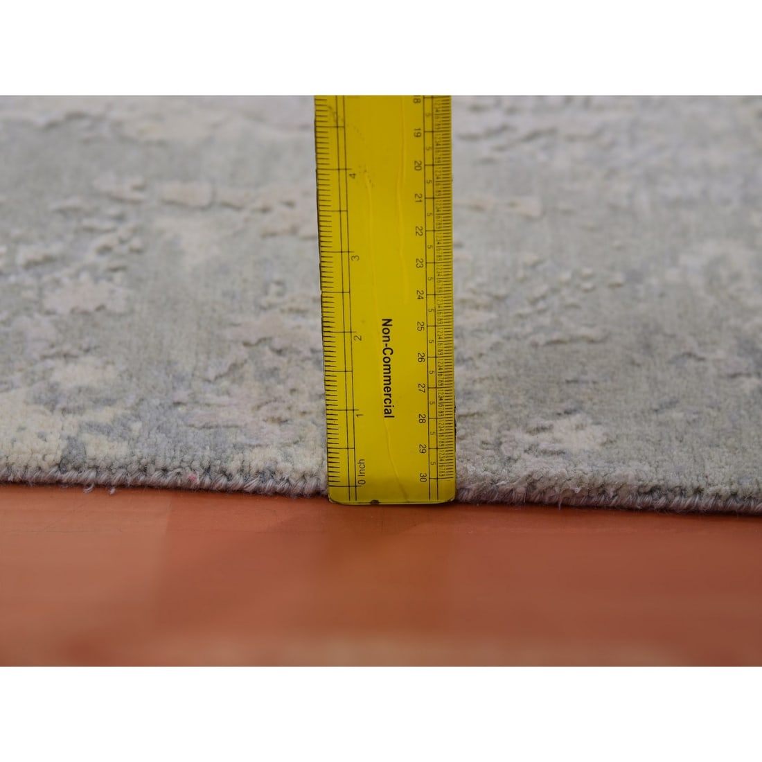 Rug 2'x3'1" Cathedral Gray Modern Abstract Design Hand Knotted Wool Silk - 3