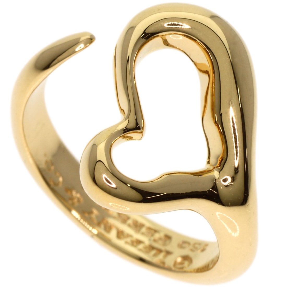Gold TIFFANY&Co. Open heart Ring K18 Yellow (1 of 9)