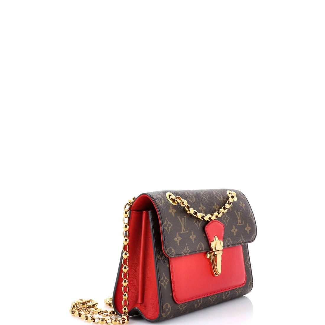 Leather Louis Vuitton Victoire Handbag Monogram Canvas and - 2