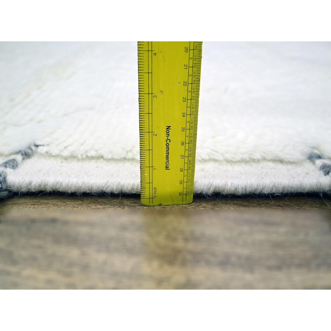 Rug 9'1"x12'3" White Moroccan Weave Natural Undyed Wool Hand Knotted - 10