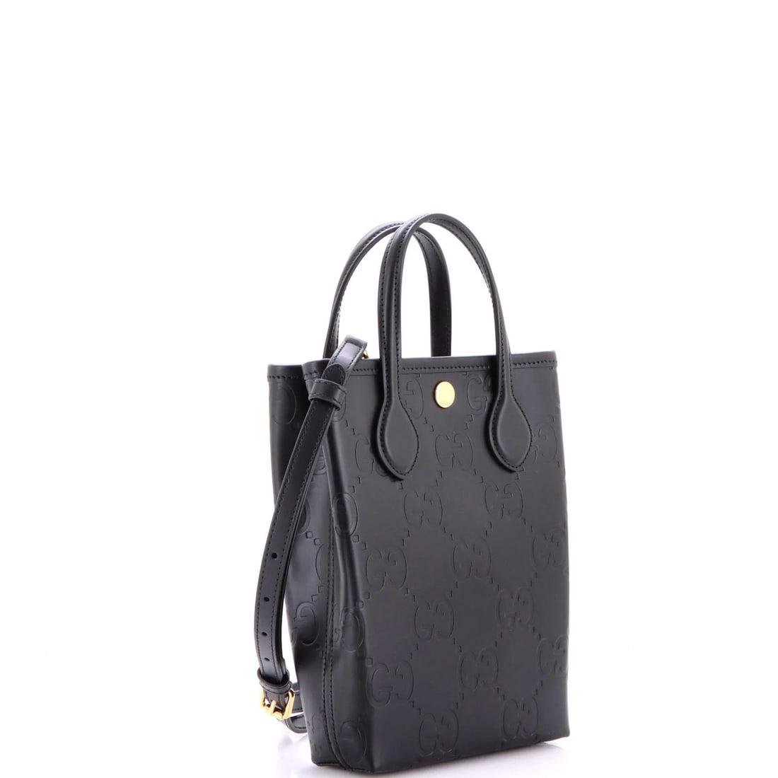 Mini Gucci Vertical Tote GG Embossed Leather - 2