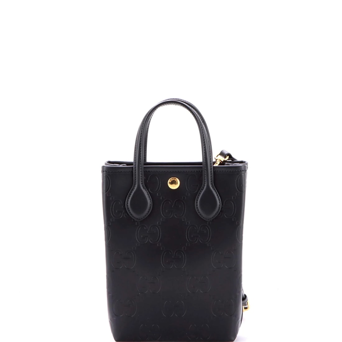 Mini Gucci Vertical Tote GG Embossed Leather - 3