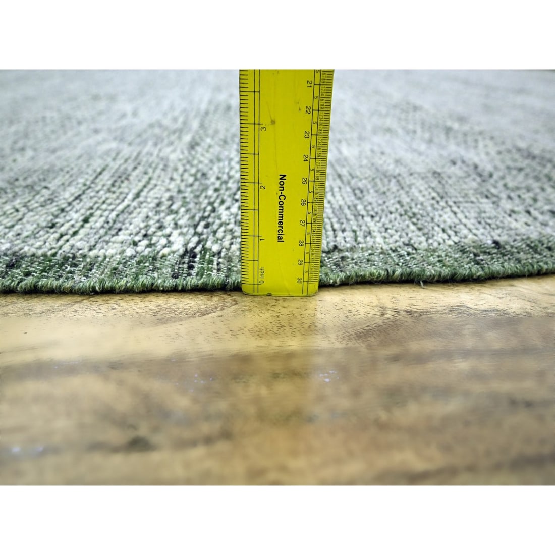 Oriental 10'x10' Green Wool Round Rug Hand Knotted Oxidized Grass Design - 10