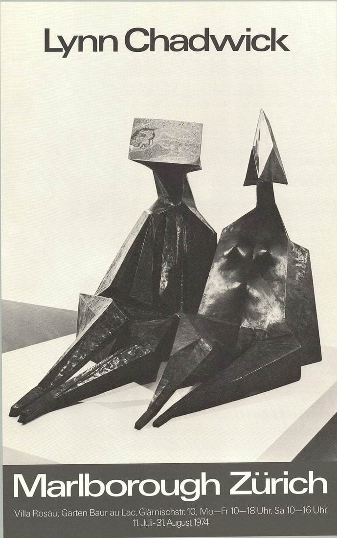 Contemporary LYNN CHADWICK Marlborough Zurich 25.5" x 16" Offset Lithograph 1974 (1 of 4)